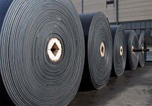 Industrial sized rolls of rubber