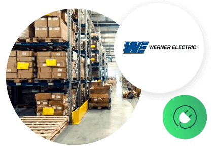 Entrepôt avec le logo Werner Electric