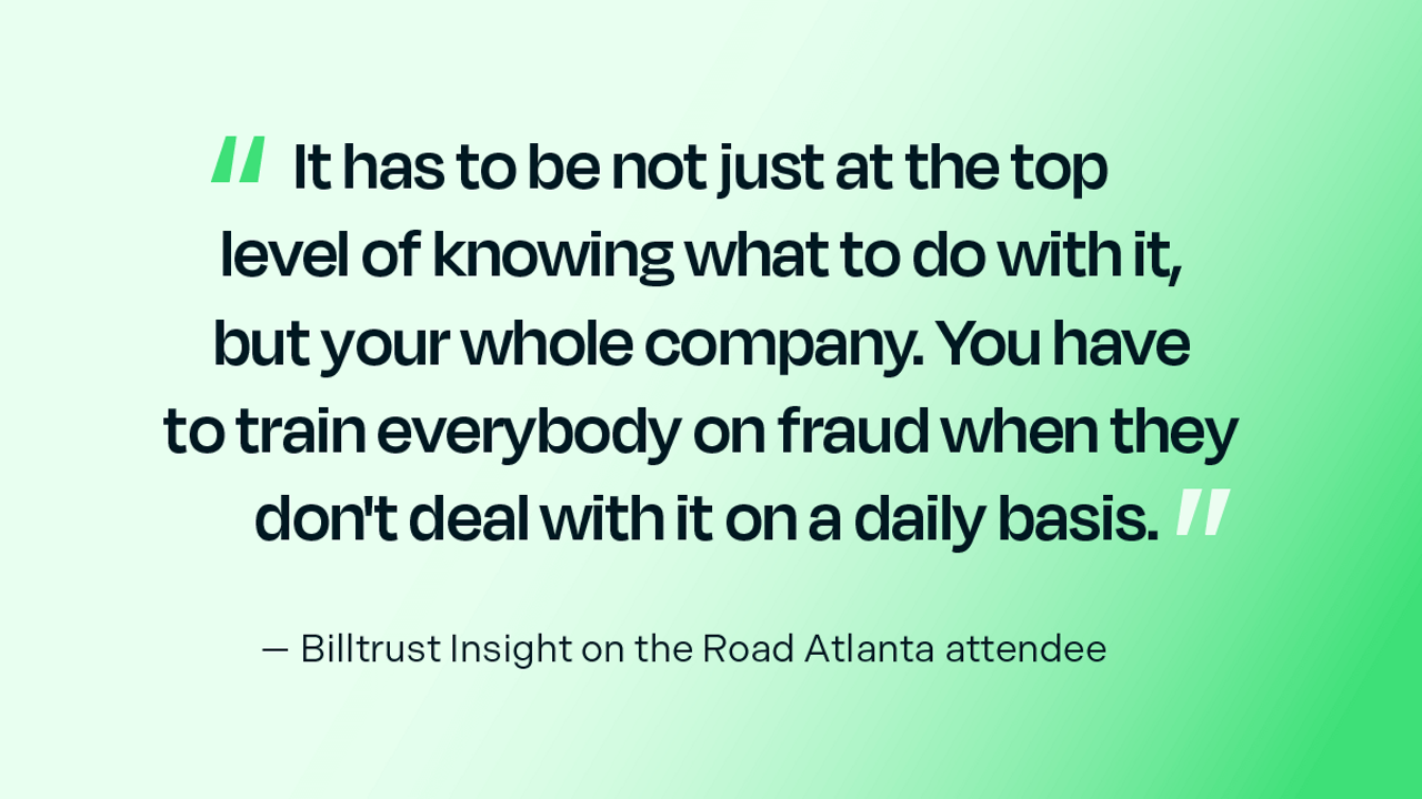 Billtrust insight on the road Atlanta attendee quote